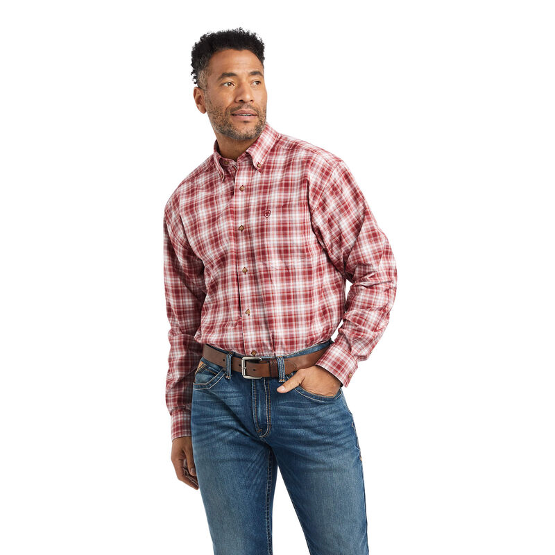 Ariat Hemden Herren - Pro Series Keegan Stretch Classic Fit Rot/Weiß ( JOLAP-7510 )